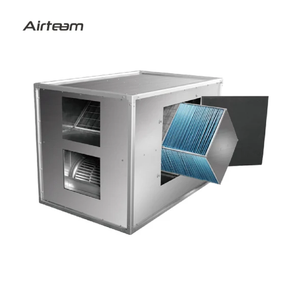 Sistema de ventilación de la unidad de tratamiento de aire del intercambiador de calor tipo gabinete